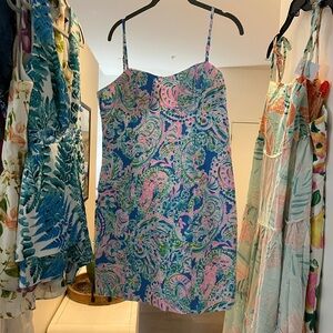 Lilly Pulitzer Blue and Pink Mini Dress with tie back